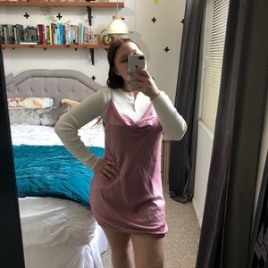 Cowl neck line satin dress